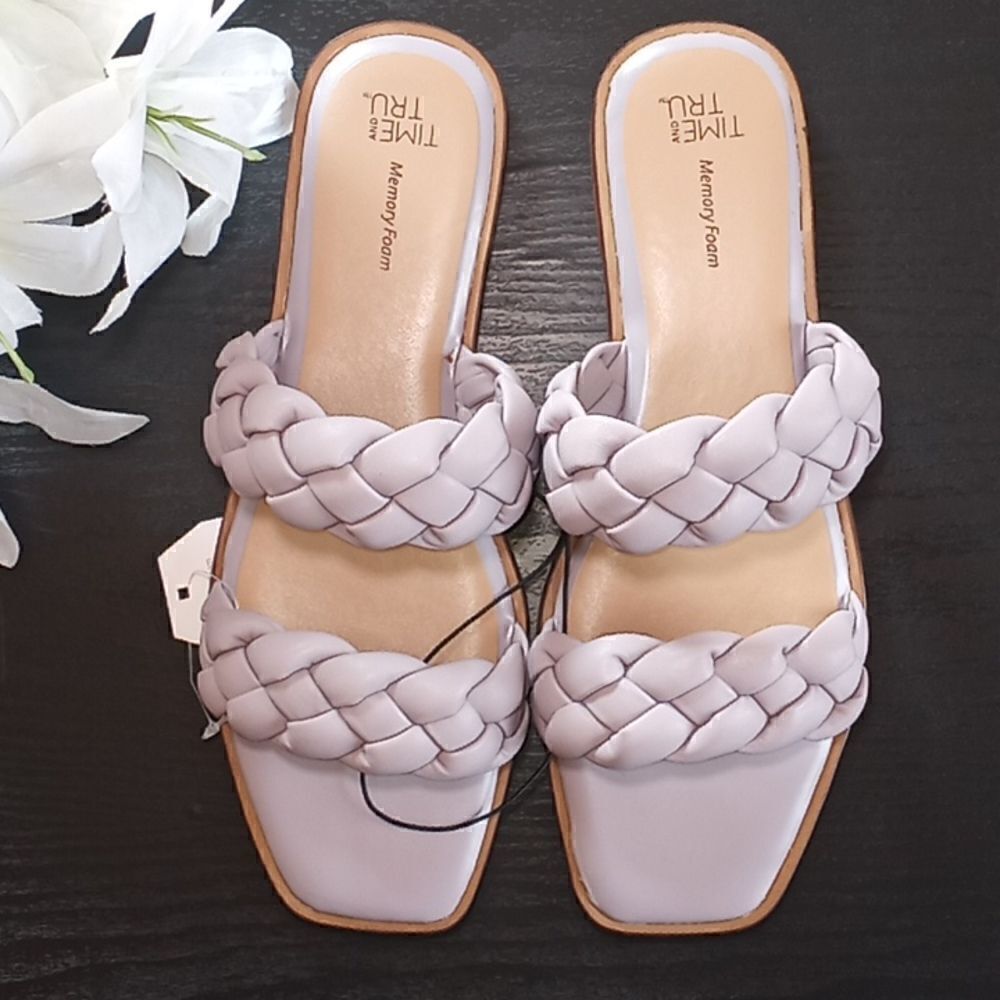 Womens Braided 2 Band Sandals Shoes